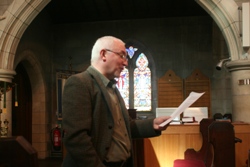 Rev Patrick McGlinchy delivers his lunchtime lecture in St Bartholomew's.